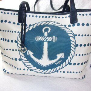 E-137 BRIGHTON "UNDER THE SEA" SEAHORSE& ANCHOR NAUTICAL TOTE BAG